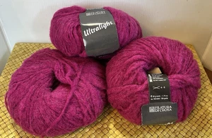 3 Filatura di Crosa Ultraleichtes Alpaka Garn Magenta 154 Yards je 61 Posten Neu - Bild 1 von 3