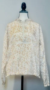 Rompevientos boho con estampado de leopardo topo rubor pequeño Thread Supply para mujer nuevo sin etiquetas - Imagen 1 de 11