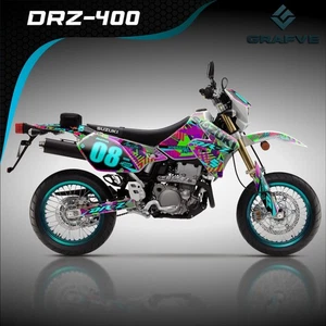 Drz 400sm 400s 400  kit decals graphics Suzuki Stickers Supermoto CUSTOM Mx - Picture 1 of 4