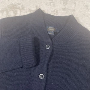 Pendleton Lambs Wool Cardigan Men's M/L Navy Blue Button Front Sweater Cottage - Picture 1 of 8