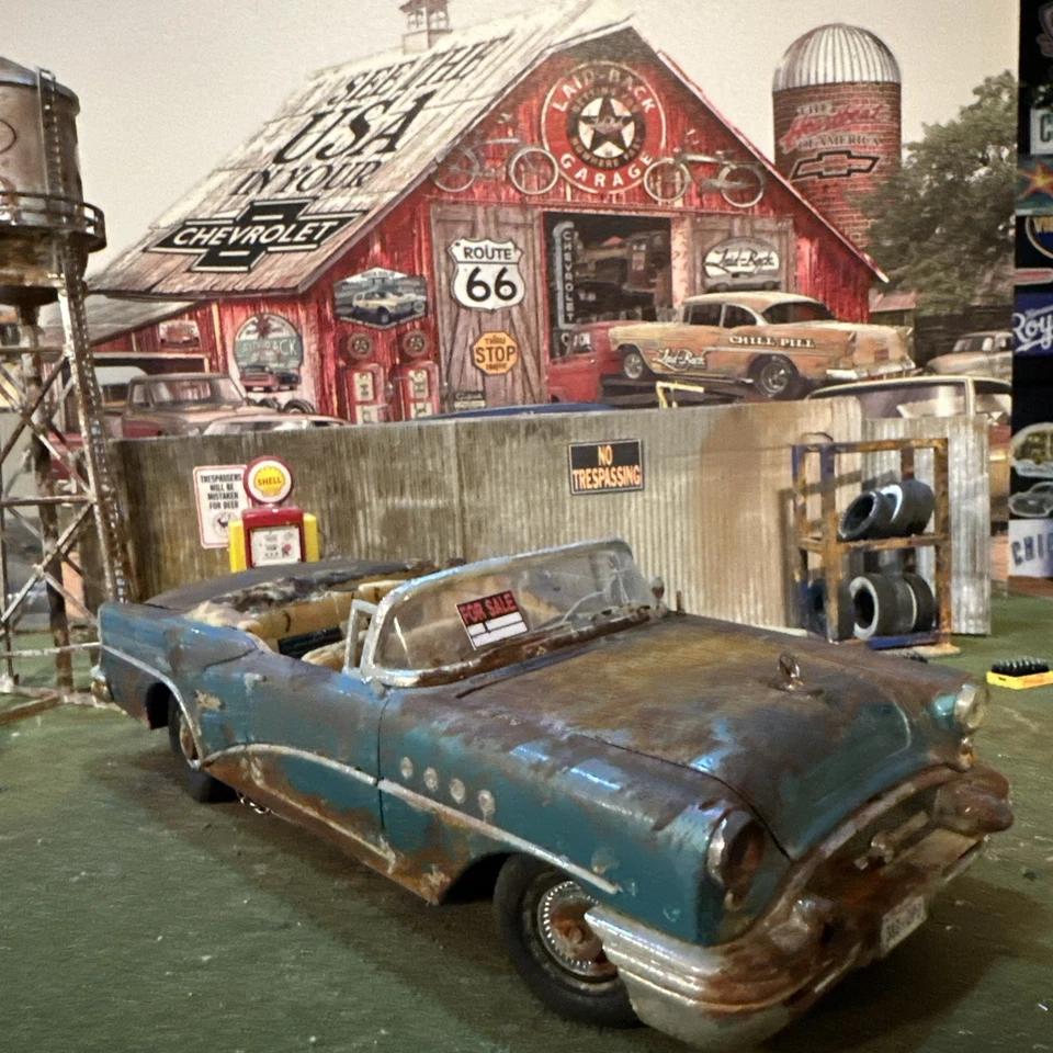 Buick 1955 convertible - Barn Find Cars - Diecast 1:18 - desgastado Foto 1 de 4