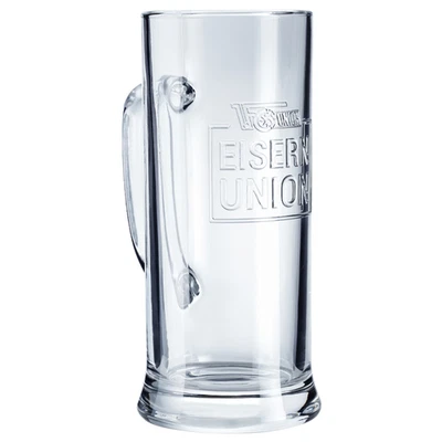 TRADE CON GMBH 1. FC Union Berlin Bierkrug Glas Krug Eisern Union - 0,5 L Hochwertige 3D Prägun