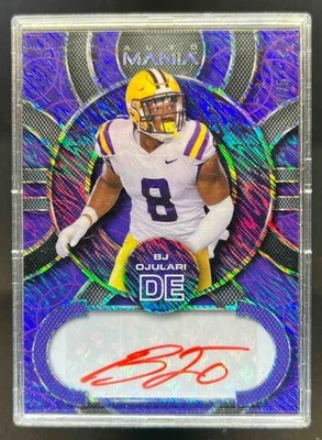 2022 Wild Card Auto Mania BJ Ojulari Circle Sparkles Purple #/75 Tigers - Image 1 of 2