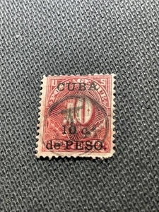 Antique US Stamp Ten Cent Postage Due Used Surcharge Overprint - Picture 1 of 2