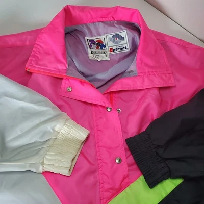Vintage Peregrine Color Block Windbreaker Jacket - 80s Bright Retro Neon Japan - Image 1 of 4