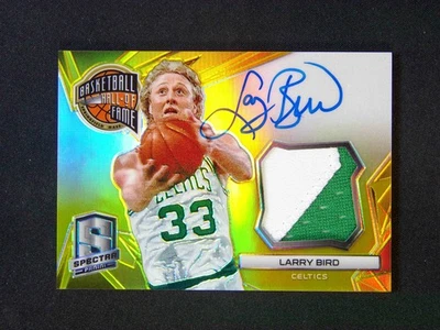 2014-15 Panini Spectra Larry Bird Hall Of Fame Auto Patch Gold /10 - Image 1 of 3