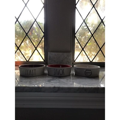 Rae Dunn 3 cuencos para gatos sabor fiesta huesos de pescado Foto 1 de 4