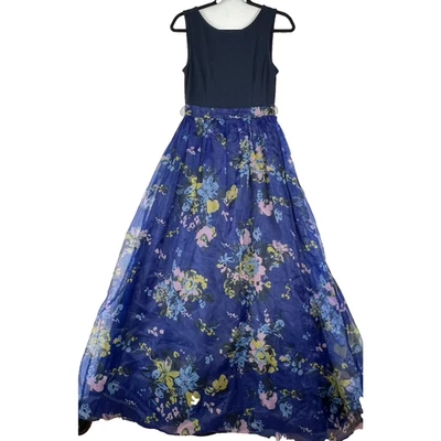 Modcloth Dress Women's Size Small Blue Floral Array Of Invitations Maxi - Image 1 of 4