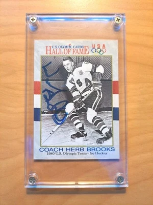 Herb Brooks Autographed Sports Card Head Coach 1980 USA Hockey Team - Image 1 of 2