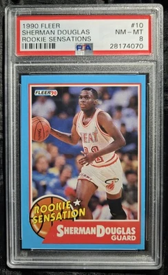  Psa 8 - 1990-91 Fleer - Rookie Sensation Sherman Douglas #10 (RC) - Image 1 of 2