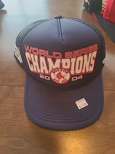 47 Brand Boston Red Sox 2004 WSC Mesh Snapback Trucker Hat Cooperstown H000589 - Picture 1 of 3