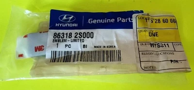 10 13 EMBLEMA PUERTA LEVADIZA HYUNDAI TUCSON LIMITED 86318 2S000 Foto 1 de 3