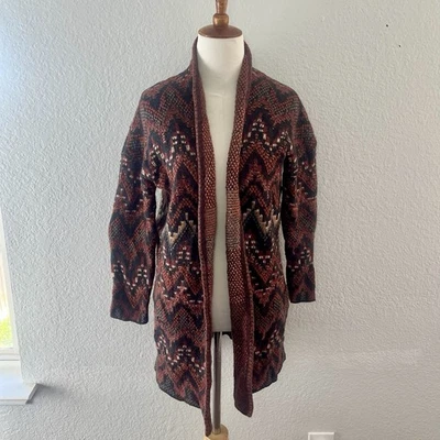 Lucky Brand Aztec Cardigan Southwestern Open Front Drape Sweater Women's Medium - Image 1 of 4