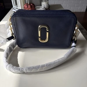 Neu Marc Jacobs Umhängetasche Leder Snapshot dunkelblau groß J Marc Logo - Bild 1 von 7