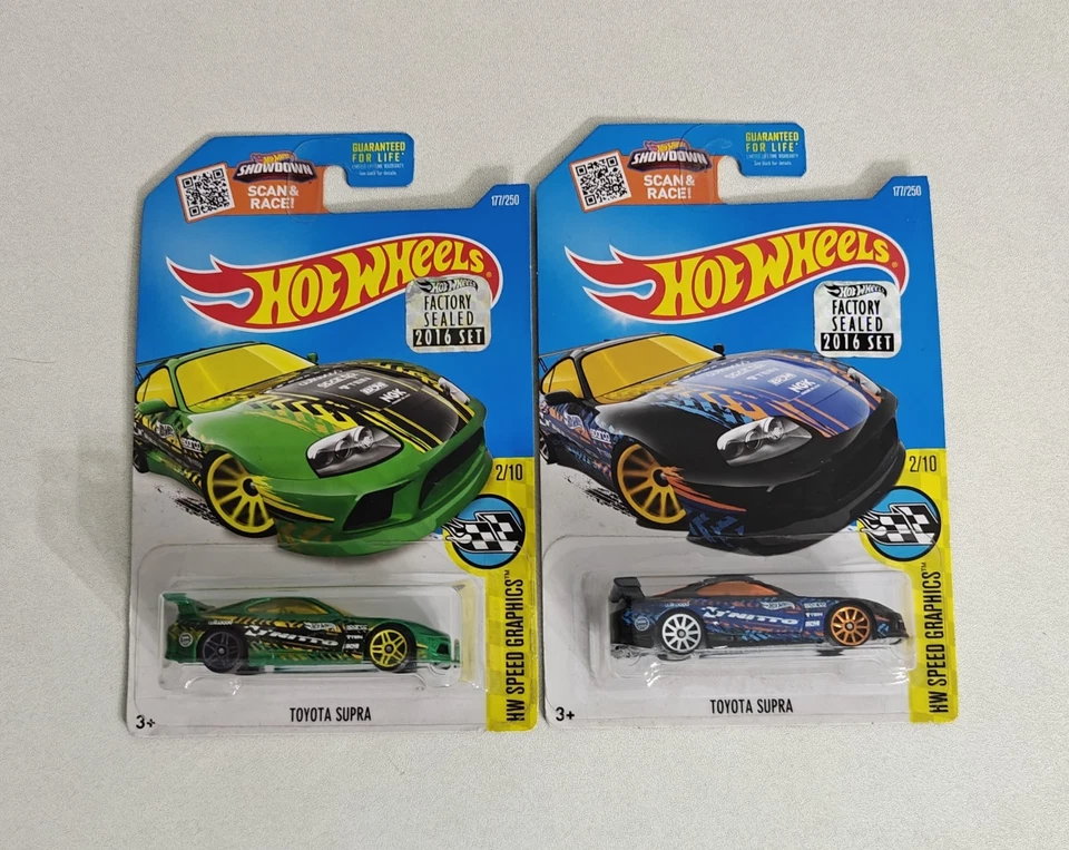 Hot Wheels Toyota Supra MK4 FACTORY SEALED (2016) #177 Black + Green Nitro RARE! - Immagine 1 di 1