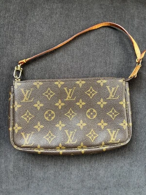 AUTHENTIC Louis Vuitton Pochette Accessories Monogram Brown Vintage AR0975 - Image 1 of 4