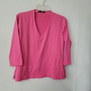 Camisa Linda Leal Para Mujer XL Rosa Cuello en V Manga 3/4 Elastizada Pullover Top EE. UU. - Imagen 1 de 10