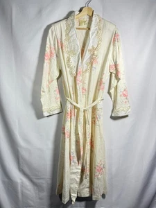 Accappatoio vintage anni 90 catalogo Victoria's Secret cotone floreale taglia M - Foto 1 di 9
