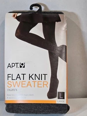 APT. 9~ Feminino~ Meia-calça suéter de malha plana ~ Urze carvão ~ Tamanho grande ~ Novo na embalagem - Imagem 1 de 4