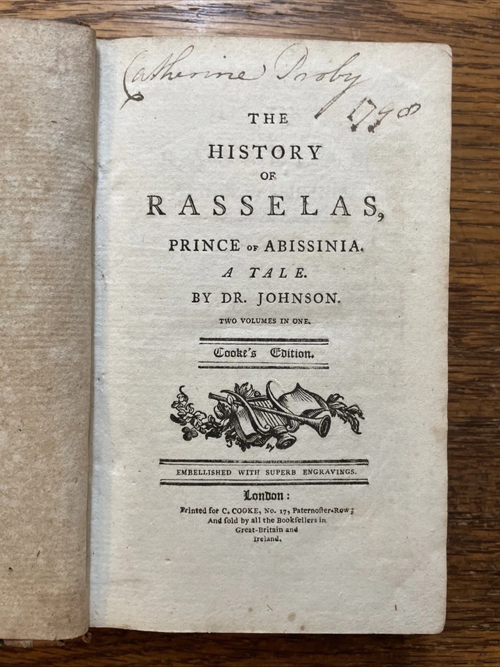 1790 History of Rasselas by DR JOHNSON & ALMORAN AND HAMET BY DR HAWKESWORTH - Image 1 of 4