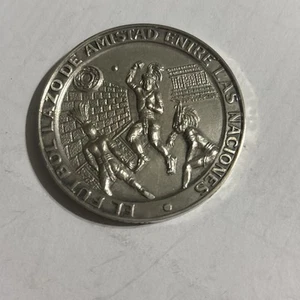 1970 México World Cup Soccer Aztec Calendar Trophy .999 Silver (excellent Coin) - Picture 1 of 3