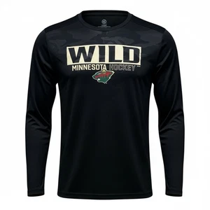 Minnesota Wild Langarm T-Shirt XL NHL Hockey Schwarz Camouflage - Bild 1 von 9