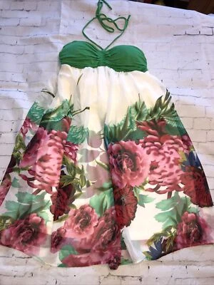 Women's dress Twenty One M Sleeveless Multicolor Baby Doll Floral Sheer EUC - Image 1 of 4