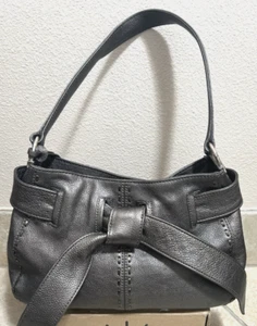 Brighton Metallic Pewter Clarissa Leder Hobo Bag mit Gürtel und Frontbindung ~ Neu Sonstige - Bild 1 von 10