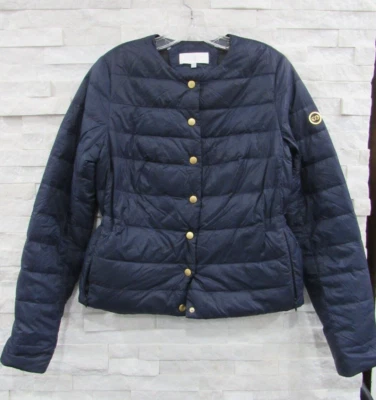 Chaqueta acolchada Escada azul marino y negro reversible relleno cintura cinchada 34 4 Foto 1 de 4