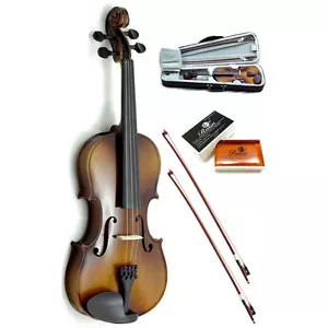 Nuovo violino in legno massello 1/2 con custodia (blk), 2 archi in legno brasiliano e uvetta - Foto 1 di 5