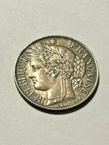 1887-A France 1 Franc Silver AU++ #8606 - Picture 1 of 2