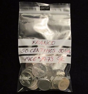 * Gutse * Franken, Tasche 50 Münzen, 50 Cent 1966 19-73, unzirkuliert - Bild 1 von 1