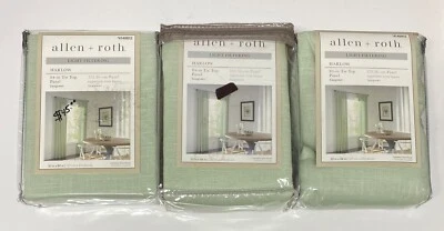 1 PANEL/LOTE DE 3/4140912 ALLEN+ROTH HARLOW LUZ VERDE MAR FILTRADO 84" TIE TOP Foto 1 de 3