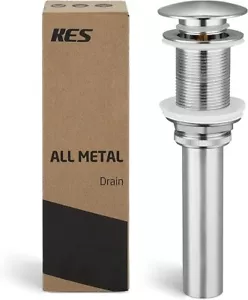 KES Nickel Finish Bathroom Sink Drain Without Overflow Vessel 1.6"-1.9" Hole New - Picture 1 of 8
