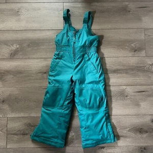 Bavaglini da Neve LL Bean Cold Buster Bambini 4 Tasche Zip Blu Teal Regolabili Isolati - Foto 1 di 10
