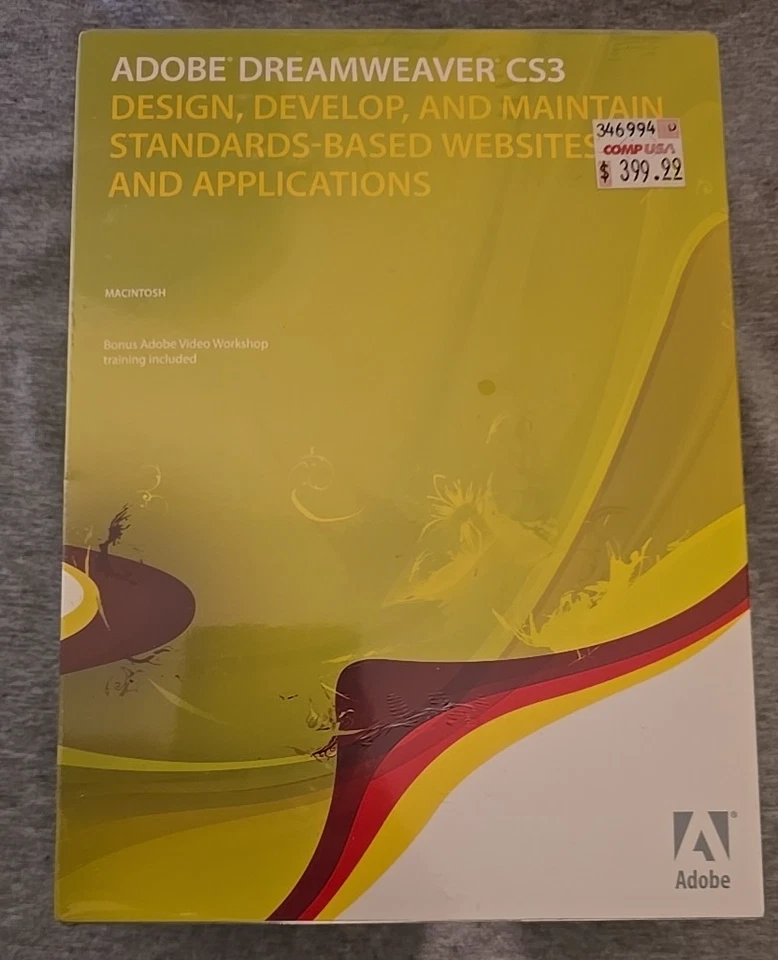 New Sealed Vintage ADOBE DREAMWEAVER CS3 - Image 1 of 4