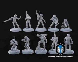Halo UNSC Marine Miniatures - Galactic Armory Resin 3D Printed Wargame/D&D - Picture 1 of 16