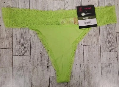 Tanga Bragas No Boundaries 2X y 3X Verde Encaje Floral Junior Sexy Ropa Interior Foto 1 de 4