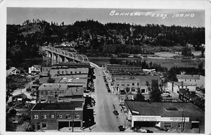 Bonners Ferry Idaho ID Birds Eye View Main Street Real Photo RPPC Postcard - Picture 1 of 2