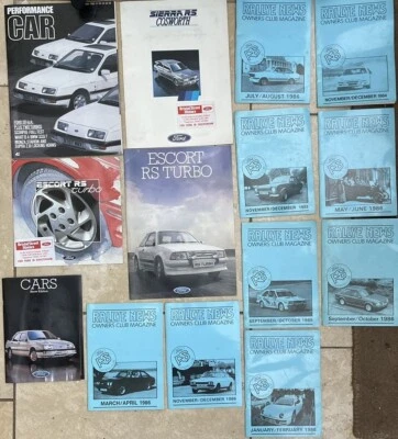 Ford RS Turbo S1 & S2 Sierra RS Cosworth brochures Rallye News Club brochures - Image 1 of 4