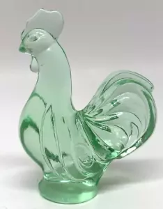 VTG Fenton Miniature Light Green Chicken Rooster Figurine 2.75" Art Glass 2.67OZ - Picture 1 of 10