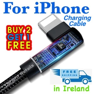Fits iPhone Fast Charger Cable USB 90 Degree For Apple Charging Data Sync 3for2 - Imagen 1 de 8