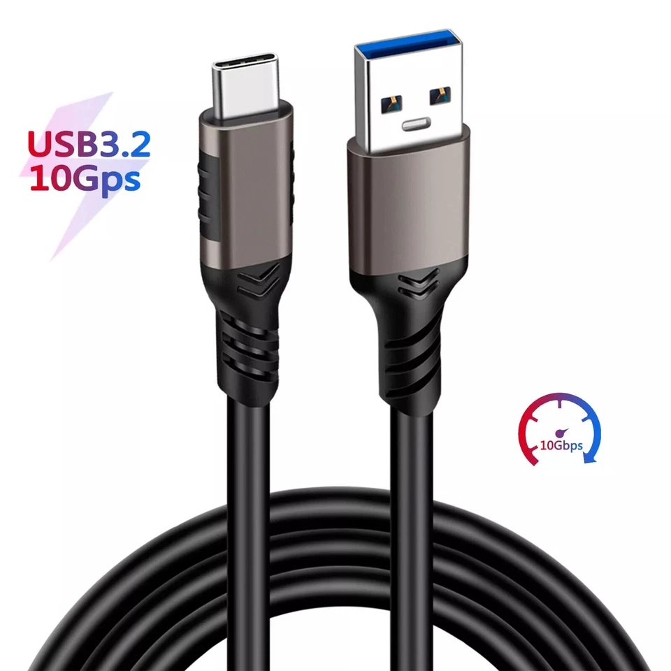 USB3.2 Gen2 Type A to USB C 10Gbps Cable Type C Data Cable 60W PD Fast Charging - Image 1 of 4