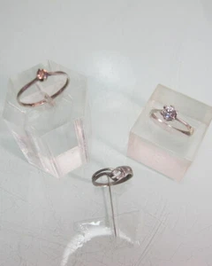 3 Ringe 925 Silber helle Steine (203) - Picture 1 of 3