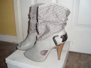 Grey Ankle Slouch Boots - UK size 4 (EUR size 37) - Picture 1 of 5