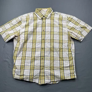 Cabelas Shirt Herren extra groß Knopfleiste gelb weiß kariert Outdoor Arbeitskleidung - Bild 1 von 10