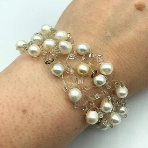 ANAT Pearl Bead Bracelet Iridescent White Beads Party Christmas Gift Studio 54 - Picture 1 of 12