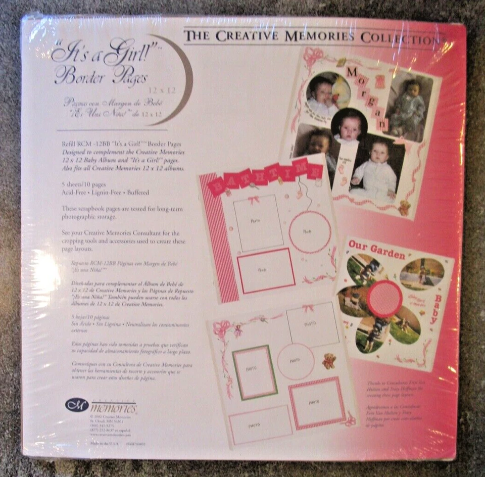 Creative Memories 12x12 Border Blank Scrapbook Pages Refill Rcm-12bb