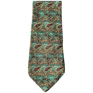 Salvatore Ferragamo Cheetah Leopard Print Men's 100% Silk Neck Tie Necktie Green - Picture 1 of 7