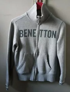 Vintage Youth United Colores de Benetton Grey Sudadera Sz L 8-9 años - Imagen 1 de 10